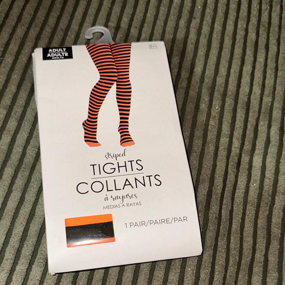 Striped Orange and Black Tights